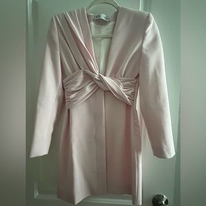 Pink draped jacket dress
